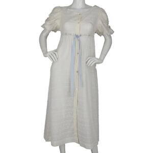 Vintage Swiss Dot Lace Trim Nightgown